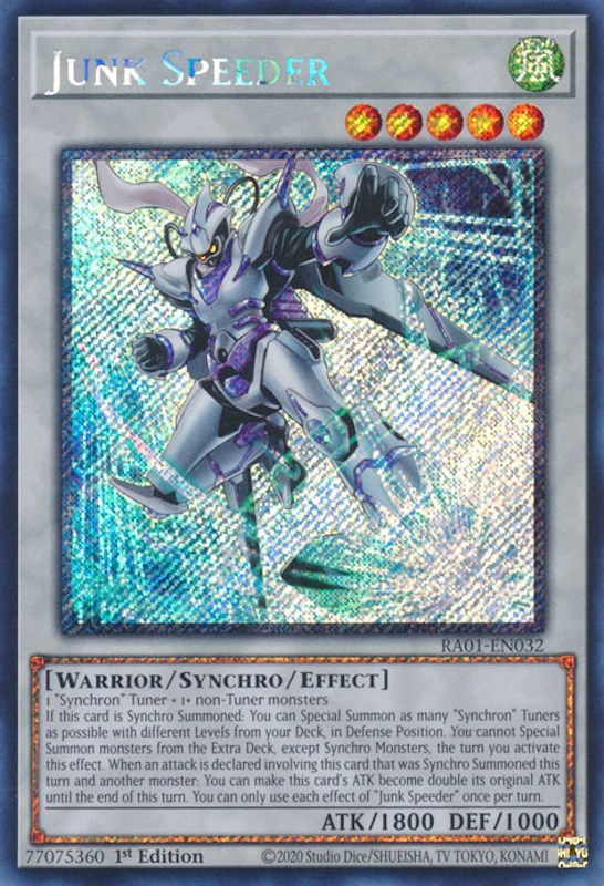 Junk Speeder [RA01-EN032] Platinum Secret Rare | The Gaming-Verse