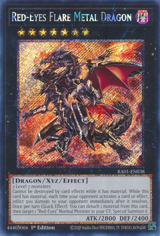 Red-Eyes Flare Metal Dragon [RA01-EN038] Platinum Secret Rare | The Gaming-Verse