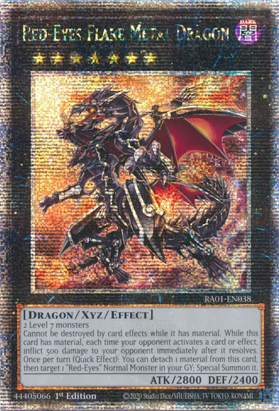 Red-Eyes Flare Metal Dragon [RA01-EN038] Quarter Century Secret Rare | The Gaming-Verse