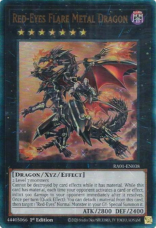 Red-Eyes Flare Metal Dragon [RA01-EN038] Prismatic Ultimate Rare | The Gaming-Verse