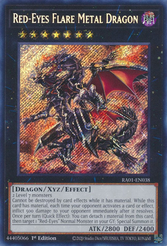 Red-Eyes Flare Metal Dragon [RA01-EN038] Secret Rare | The Gaming-Verse