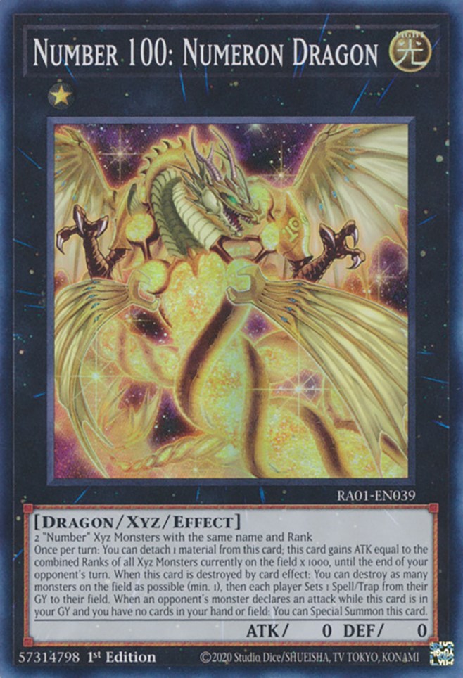 Number 100: Numeron Dragon [RA01-EN039] Super Rare | The Gaming-Verse