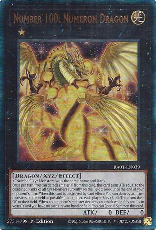 Number 100: Numeron Dragon [RA01-EN039] Prismatic Ultimate Rare | The Gaming-Verse