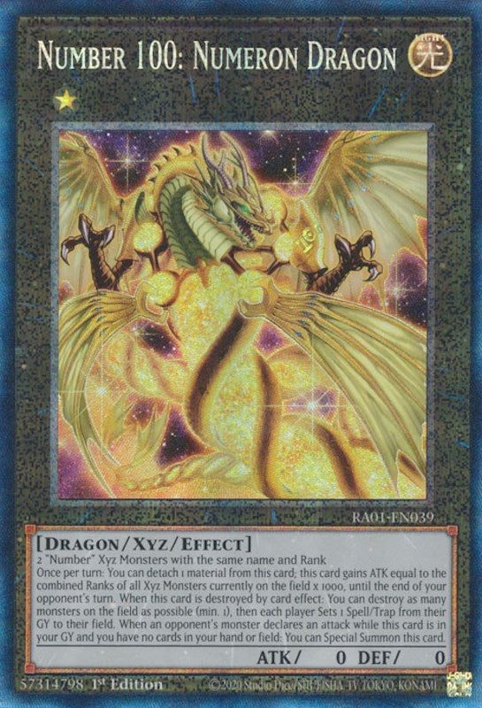 Number 100: Numeron Dragon [RA01-EN039] Prismatic Collector's Rare | The Gaming-Verse