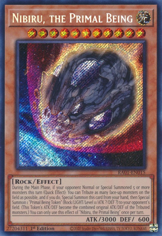 Nibiru, the Primal Being [RA01-EN015] Secret Rare | The Gaming-Verse