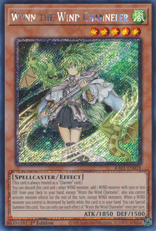 Wynn the Wind Channeler [RA01-EN018] Platinum Secret Rare | The Gaming-Verse