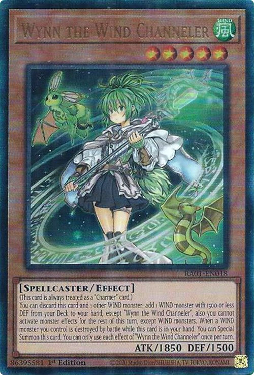 Wynn the Wind Channeler [RA01-EN018] Prismatic Ultimate Rare | The Gaming-Verse