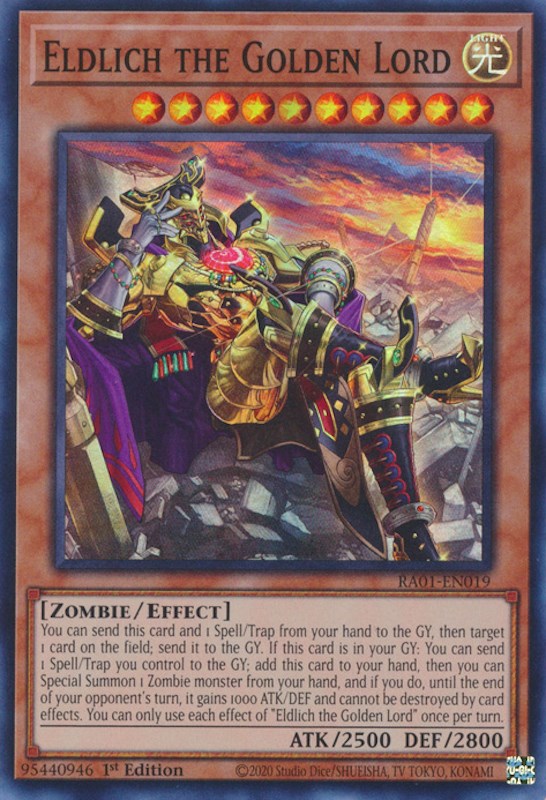 Eldlich the Golden Lord (Alternate Art) [RA01-EN019] Super Rare | The Gaming-Verse