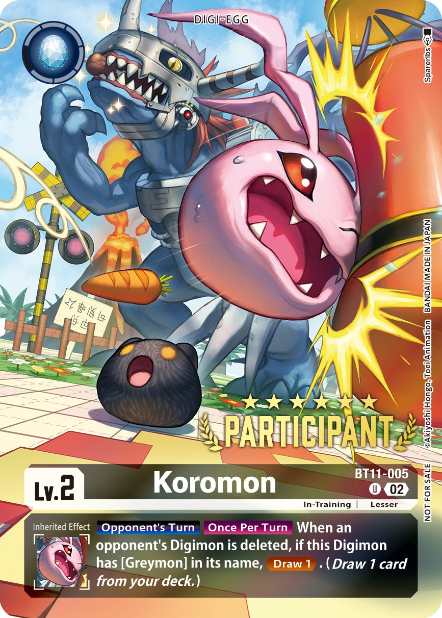 Koromon [BT11-005] (Digimon 3-On-3 November 2023 Participation) [Dimensional Phase] | The Gaming-Verse