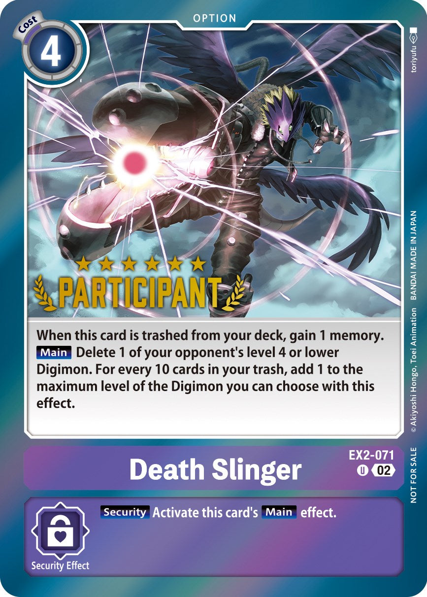 Death Slinger [EX2-071] (Digimon 3-On-3 November 2023 Participation) [Digital Hazard] | The Gaming-Verse