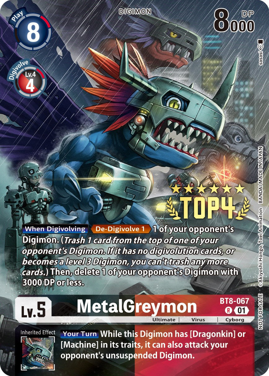 MetalGreymon [BT8-067] (Digimon 3-On-3 November 2023 Top 4) [New Awakening] | The Gaming-Verse