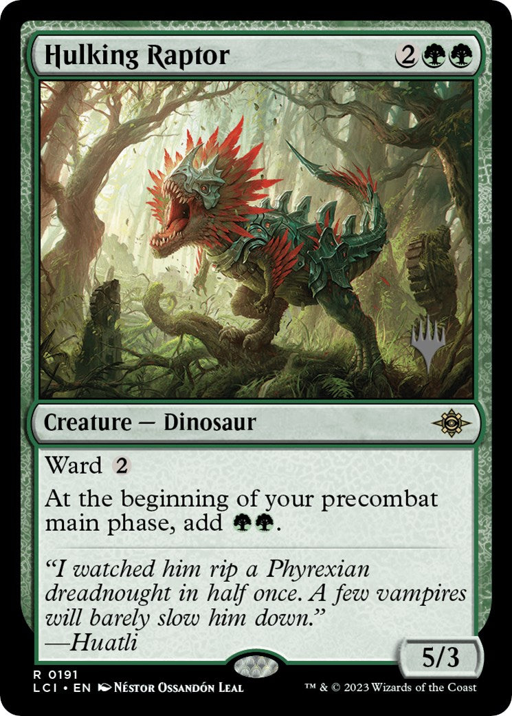 Hulking Raptor (Promo Pack) [The Lost Caverns of Ixalan Promos] | The Gaming-Verse