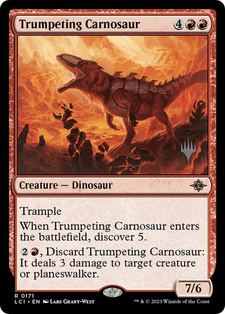 Trumpeting Carnosaur (Promo Pack) [The Lost Caverns of Ixalan Promos] | The Gaming-Verse