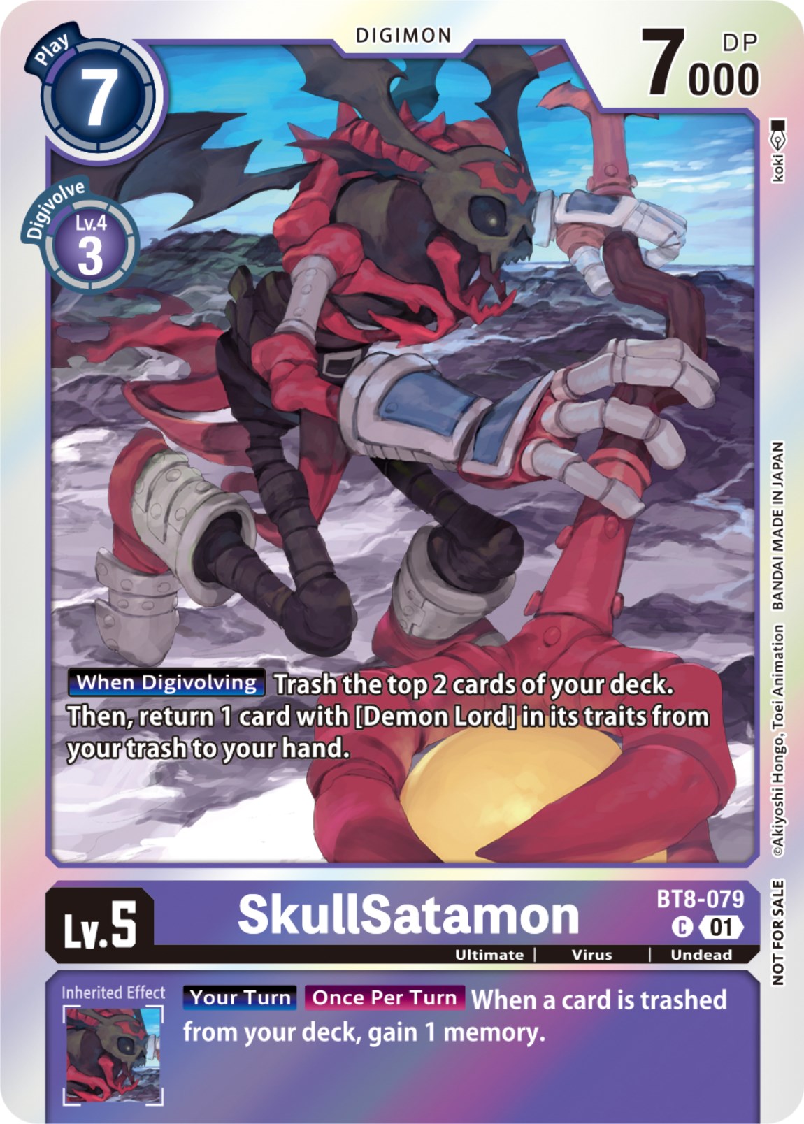 SkullSatamon [BT8-079] (Blast Ace Double Pack Set) [New Awakening] | The Gaming-Verse