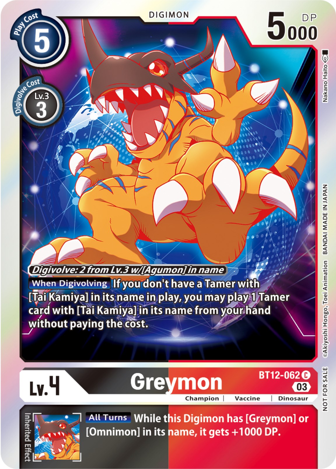 Greymon [BT12-062] (Official Tournament Pack Vol.11) [Across Time] | The Gaming-Verse