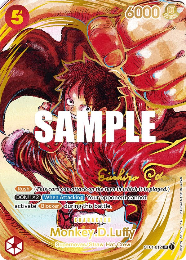 Monkey.D.Luffy (Alternate Art) (Gold-Stamped Signature) [Starter Deck: Straw Hat Crew] | The Gaming-Verse