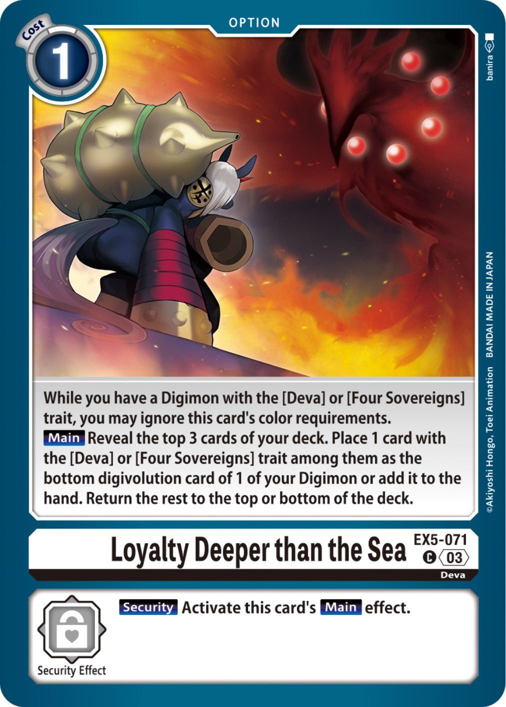 Loyalty Deeper than the Sea [EX5-071] [Animal Colosseum] | The Gaming-Verse