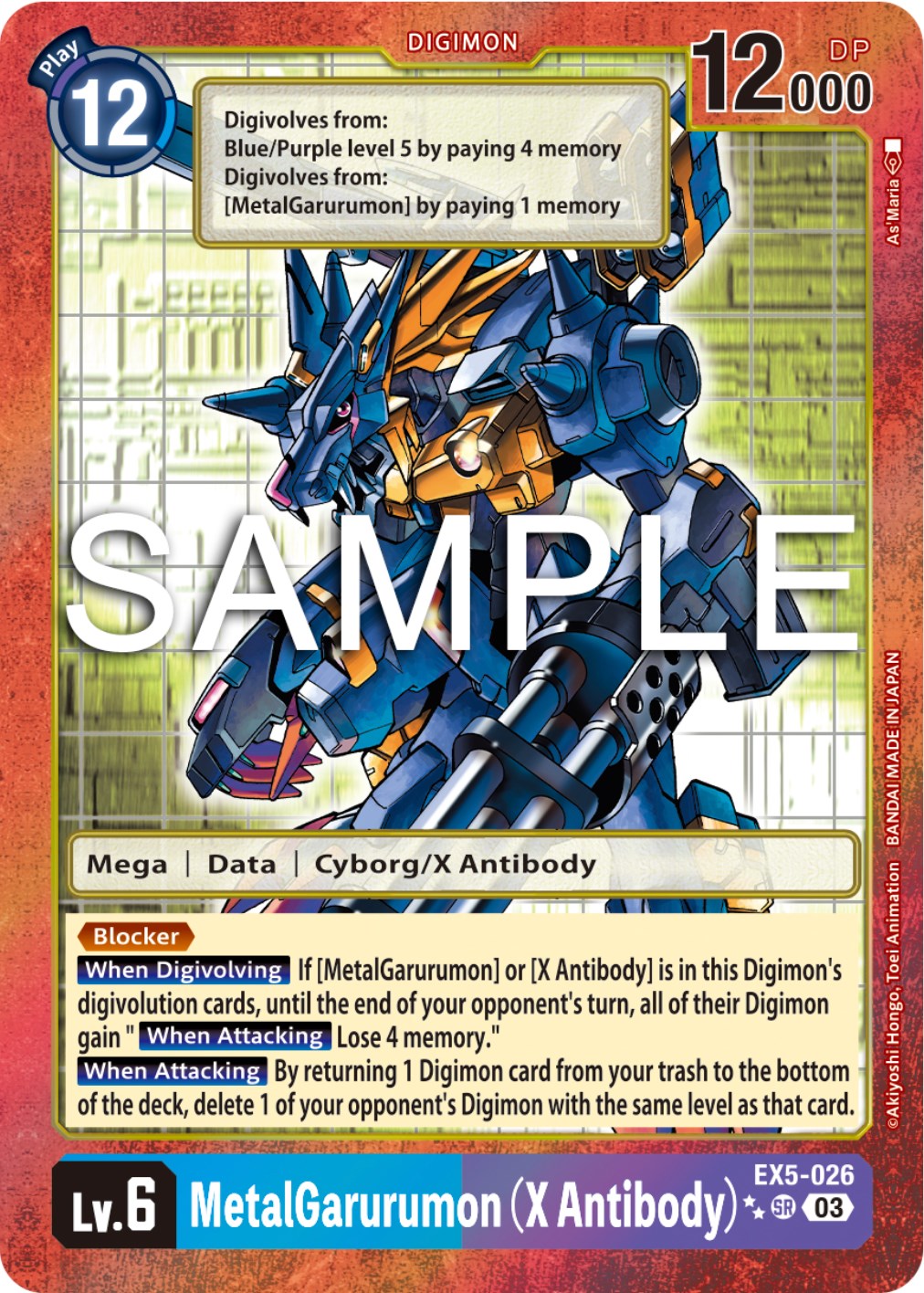 MetalGarurumon (X Antibody) [EX5-026] (2 Star Alternate Art) [Animal Colosseum] | The Gaming-Verse