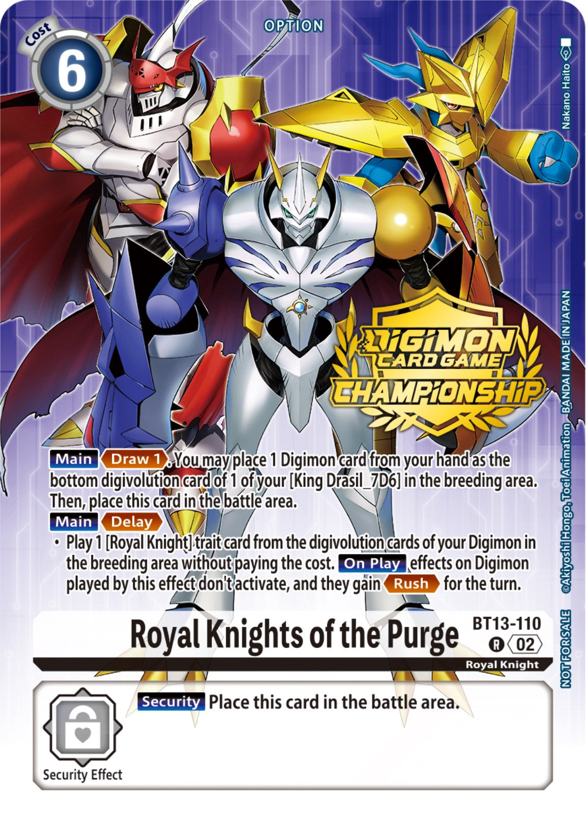 Royal Knights of the Purge [BT13-110] (Championship 2023 Tamers Pack) [Versus Royal Knights Promos] | The Gaming-Verse