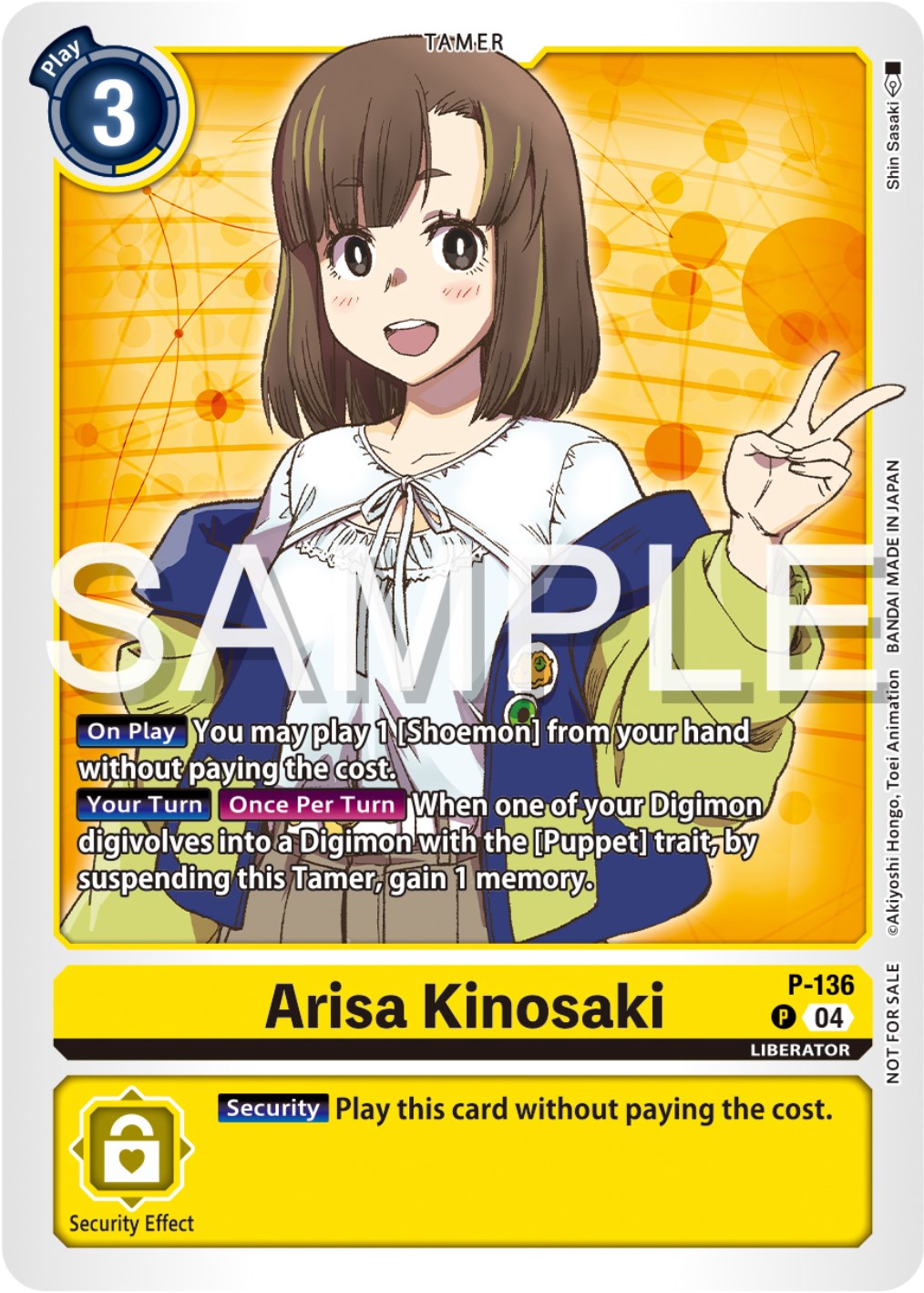 Arisa Kinosaki [P-136] (Digimon Liberator Promotion Pack) [Promotional Cards] | The Gaming-Verse