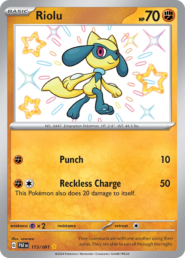 Riolu (173/091) [Scarlet & Violet: Paldean Fates] | The Gaming-Verse