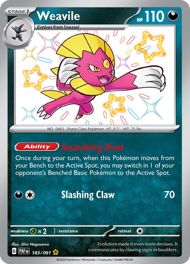 Weavile (183/091) [Scarlet & Violet: Paldean Fates] | The Gaming-Verse