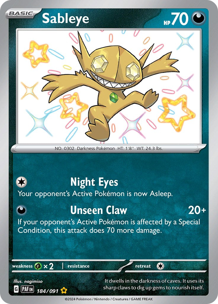 Sableye (184/091) [Scarlet & Violet: Paldean Fates] | The Gaming-Verse