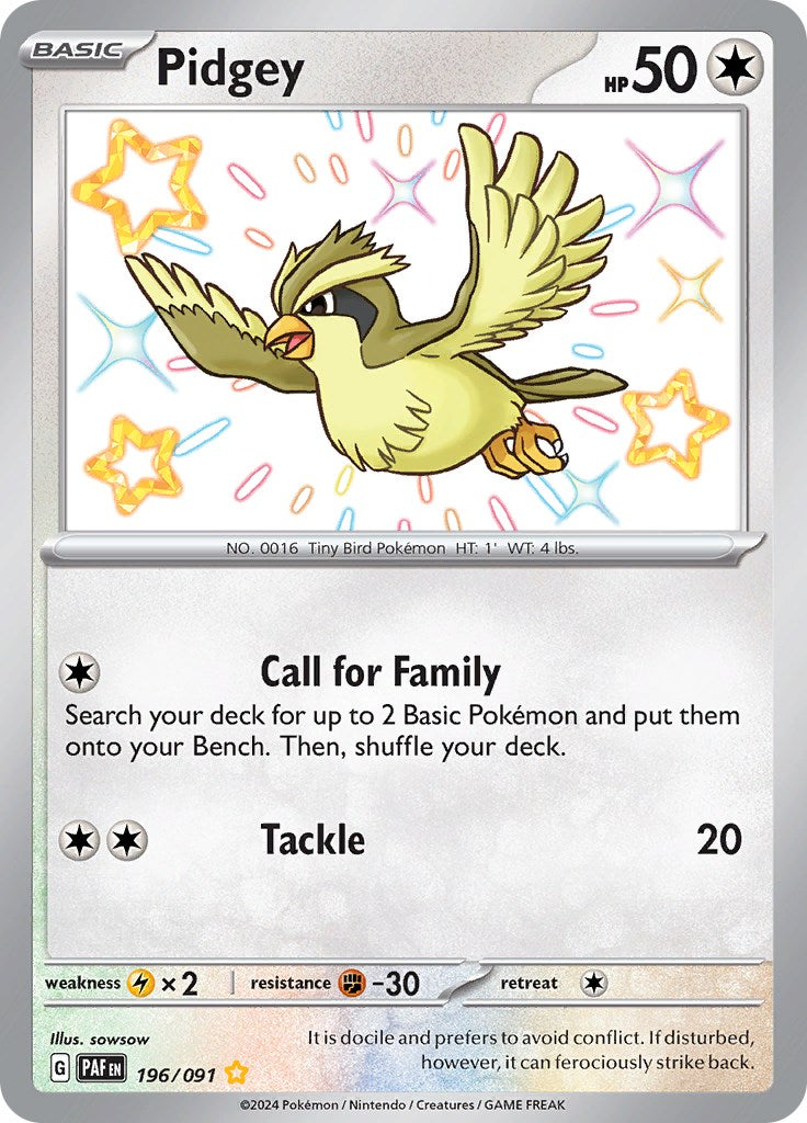 Pidgey (196/091) [Scarlet & Violet: Paldean Fates] | The Gaming-Verse