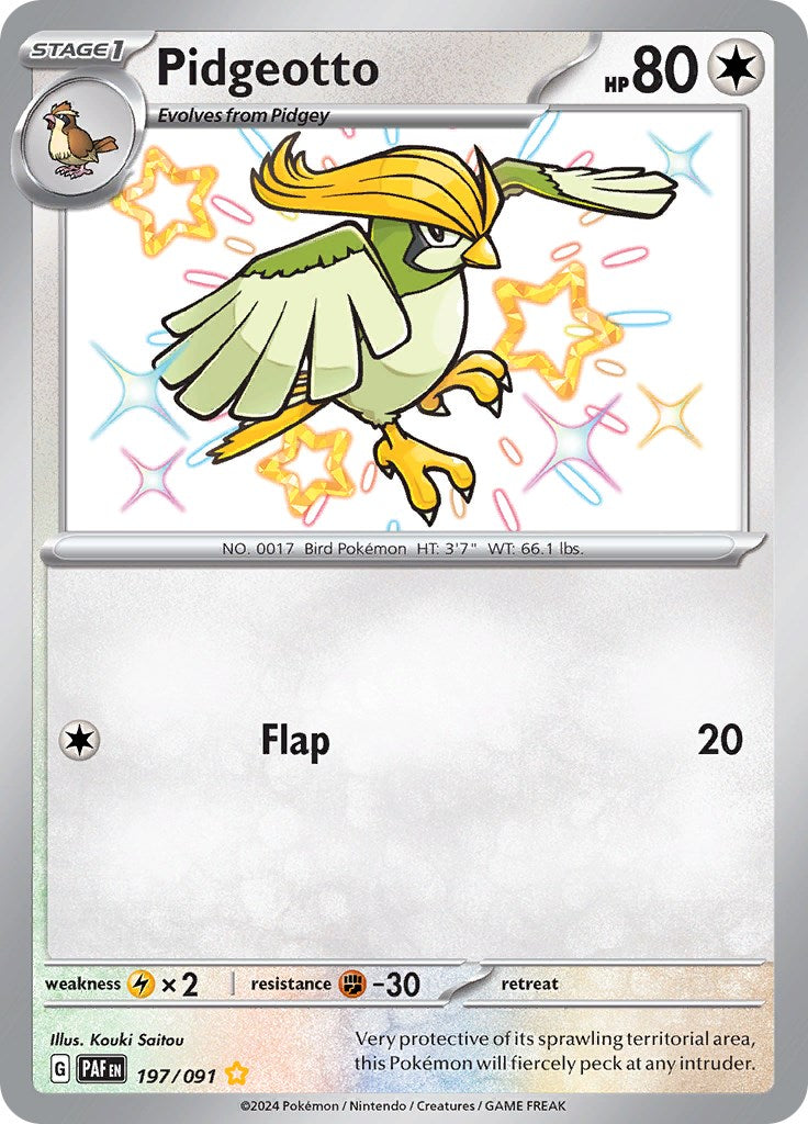 Pidgeotto (197/091) [Scarlet & Violet: Paldean Fates] | The Gaming-Verse