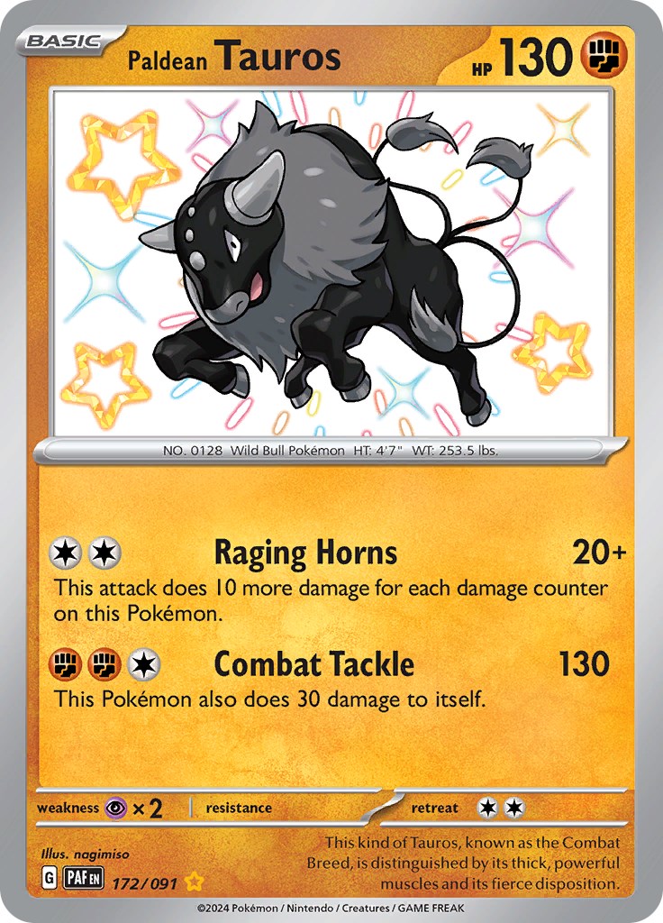 Paldean Tauros (172/091) [Scarlet & Violet: Paldean Fates] | The Gaming-Verse