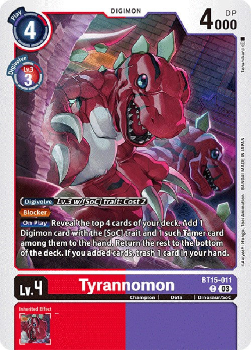 Tyrannomon [BT15-011] [Exceed Apocalypse] | The Gaming-Verse