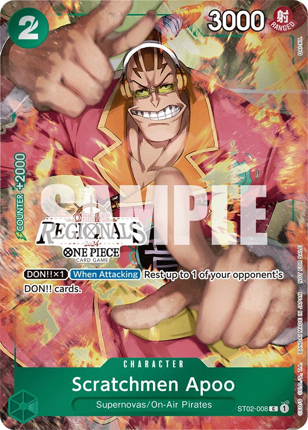 Scratchmen Apoo (Offline Regional 2024) [Participant] [One Piece Promotion Cards] | The Gaming-Verse