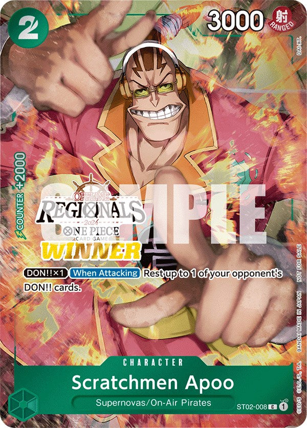 Scratchmen Apoo (Offline Regional 2024) [Winner] [One Piece Promotion Cards] | The Gaming-Verse