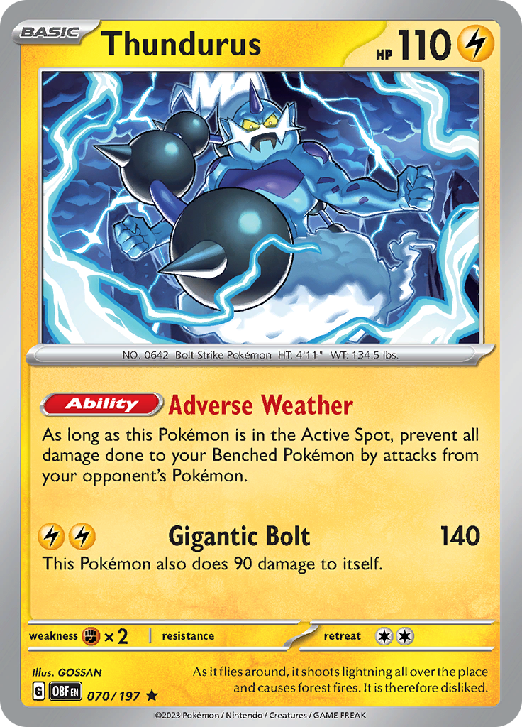 Thundurus (070/197) [Scarlet & Violet: Obsidian Flames] | The Gaming-Verse