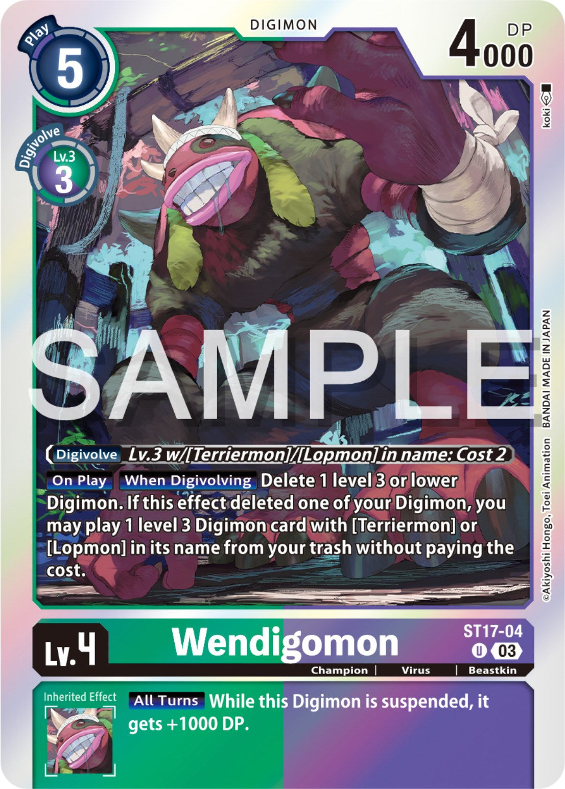 Wendigomon [ST17-04] [Starter Deck: Double Typhoon Advanced Deck Set] | The Gaming-Verse