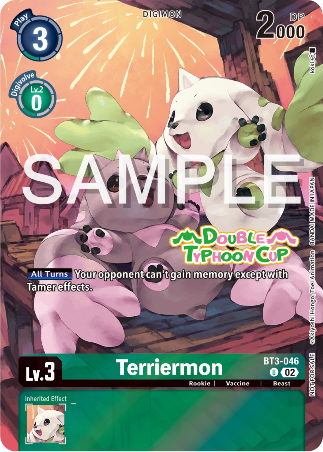 Terriermon [BT3-046] (Double Typhoon Cup) [Release Special Booster Promos] | The Gaming-Verse