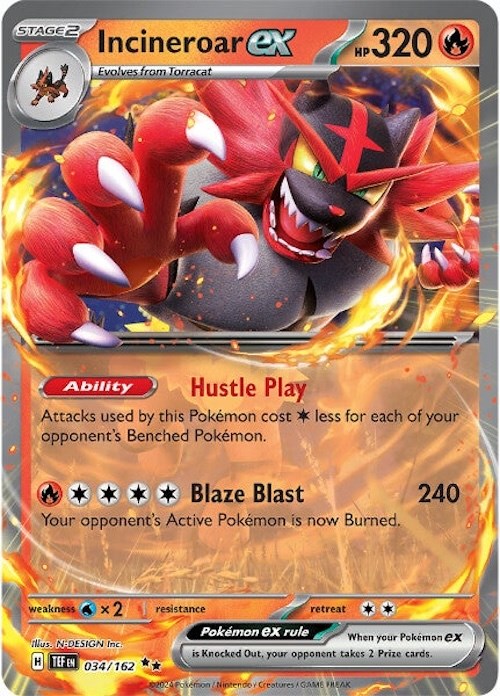 Incineroar ex (034/162) [Scarlet & Violet: Temporal Forces] | The Gaming-Verse