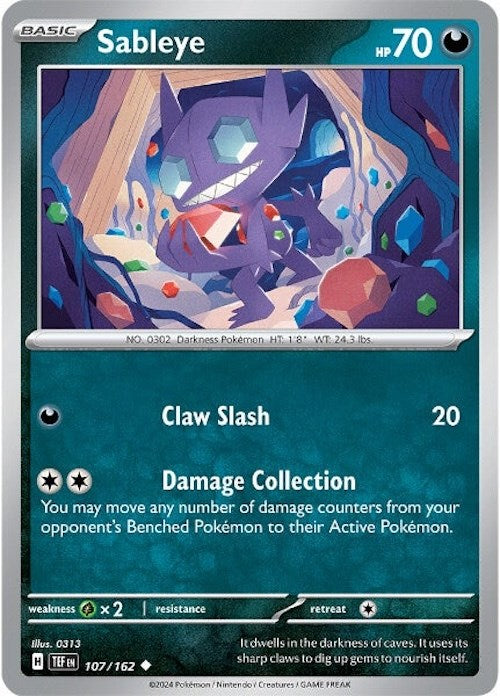 Sableye (107/162) [Scarlet & Violet: Temporal Forces] | The Gaming-Verse