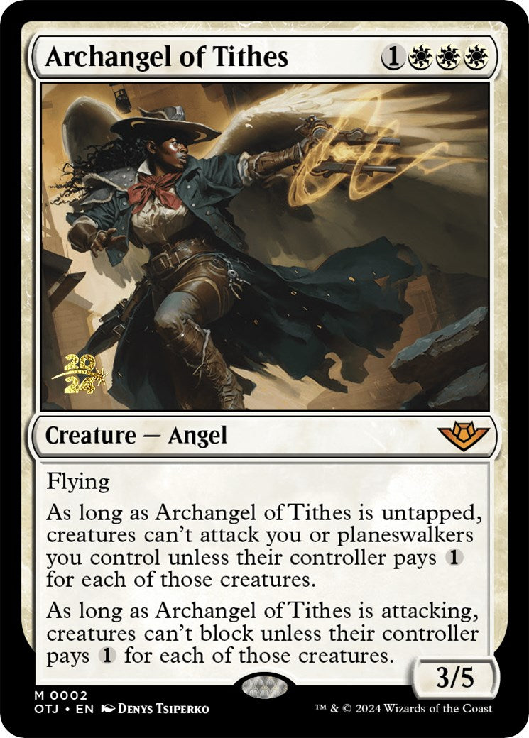 Archangel of Tithes [Outlaws of Thunder Junction Prerelease Promos] | The Gaming-Verse