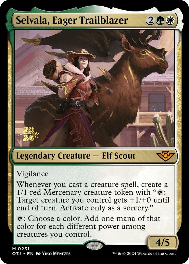 Selvala, Eager Trailblazer [Outlaws of Thunder Junction Prerelease Promos] | The Gaming-Verse