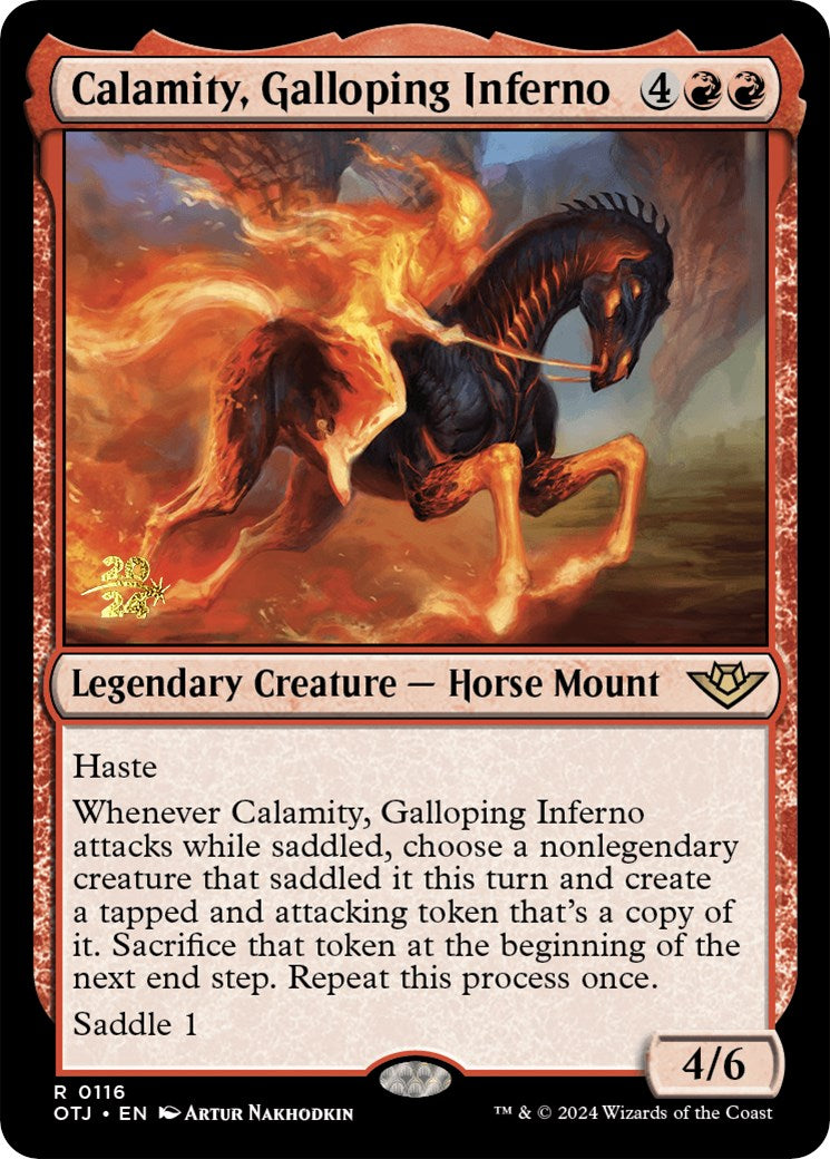 Calamity, Galloping Inferno [Outlaws of Thunder Junction Prerelease Promos] | The Gaming-Verse