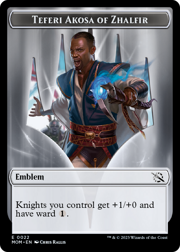 Soldier // Teferi Akosa of Zhalfir Emblem Double-Sided Token [March of the Machine Tokens] | The Gaming-Verse