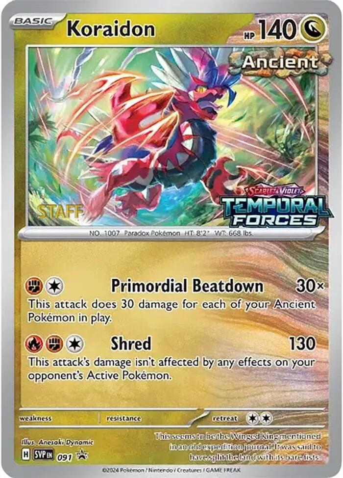 Koraidon (091) (Stamped) (Staff) [Scarlet & Violet: Black Star Promos] | The Gaming-Verse