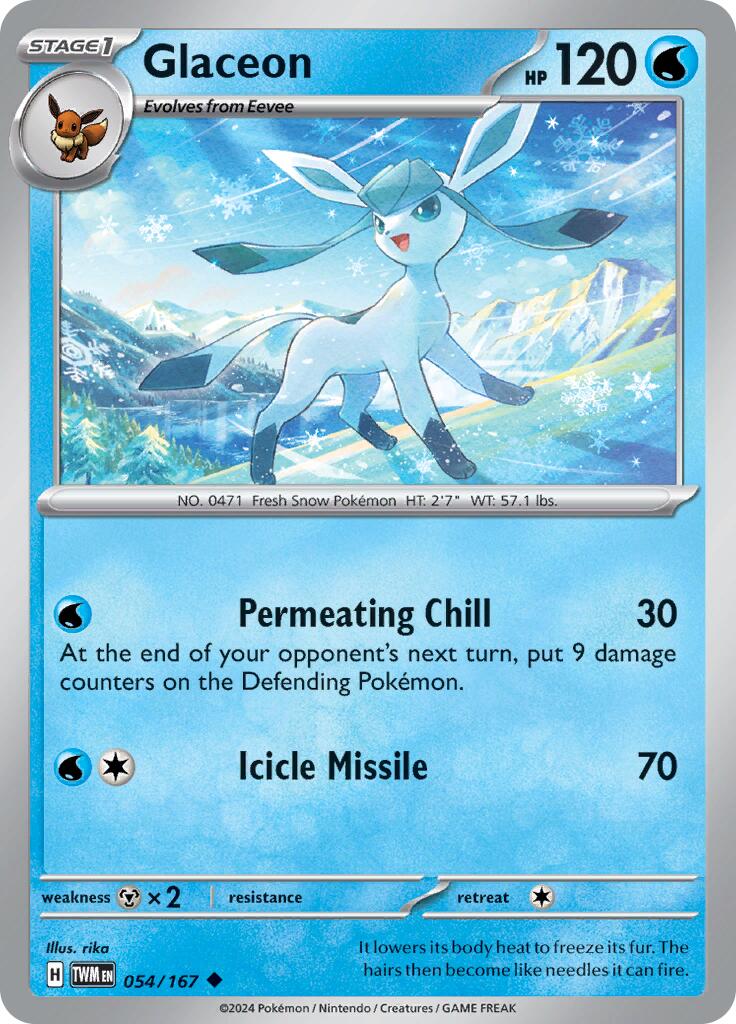 Glaceon (054/167) [Scarlet & Violet: Twilight Masquerade] | The Gaming-Verse