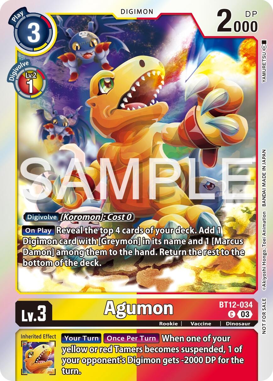 Agumon [BT12-034] (Official Tournament Vol.13 Winner Pack) [Across Time Promos] | The Gaming-Verse