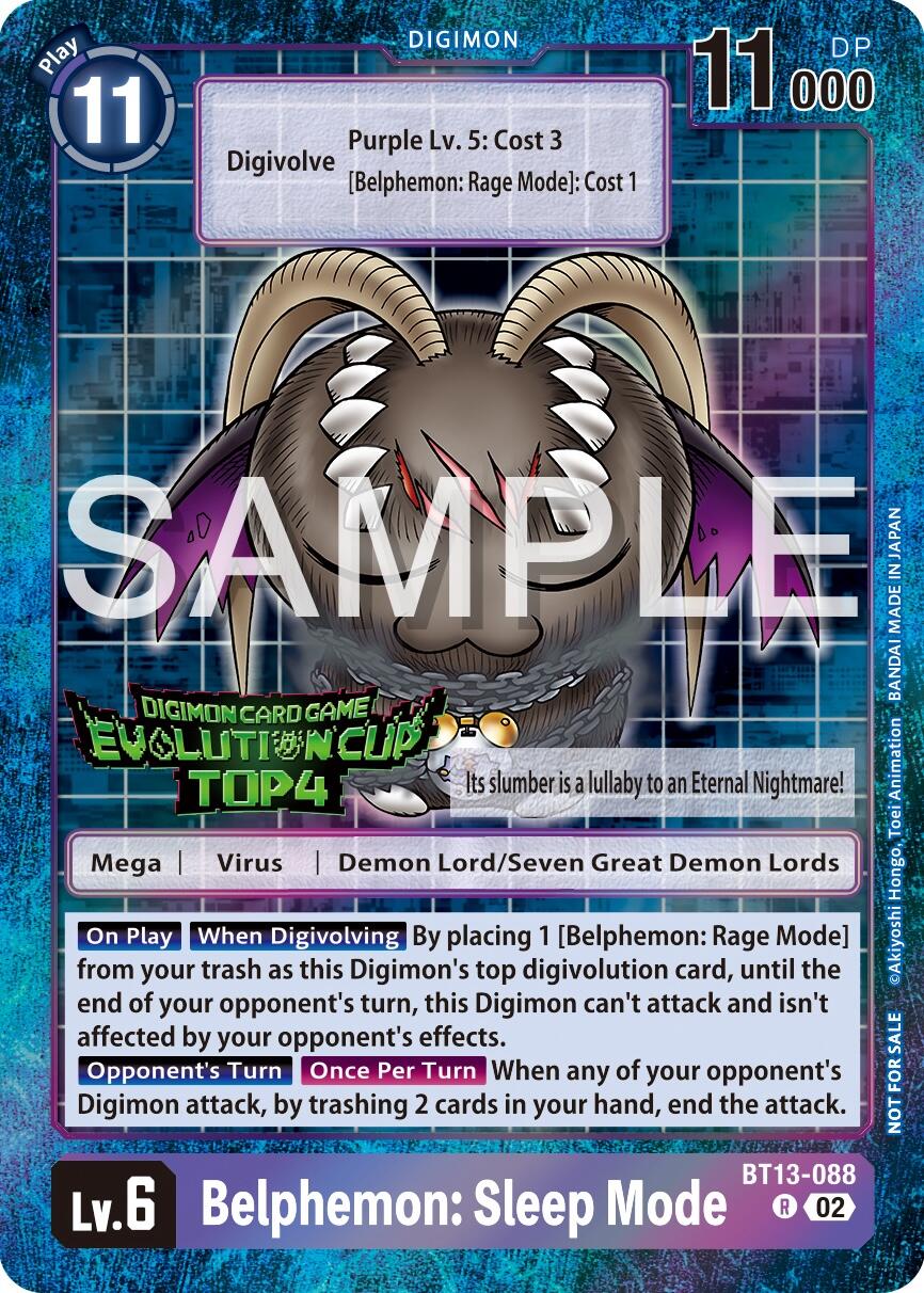 Belphemon: Sleep Mode [BT13-088] (2024 Evolution Cup Top 4) [Versus Royal Knights Booster Promos] | The Gaming-Verse