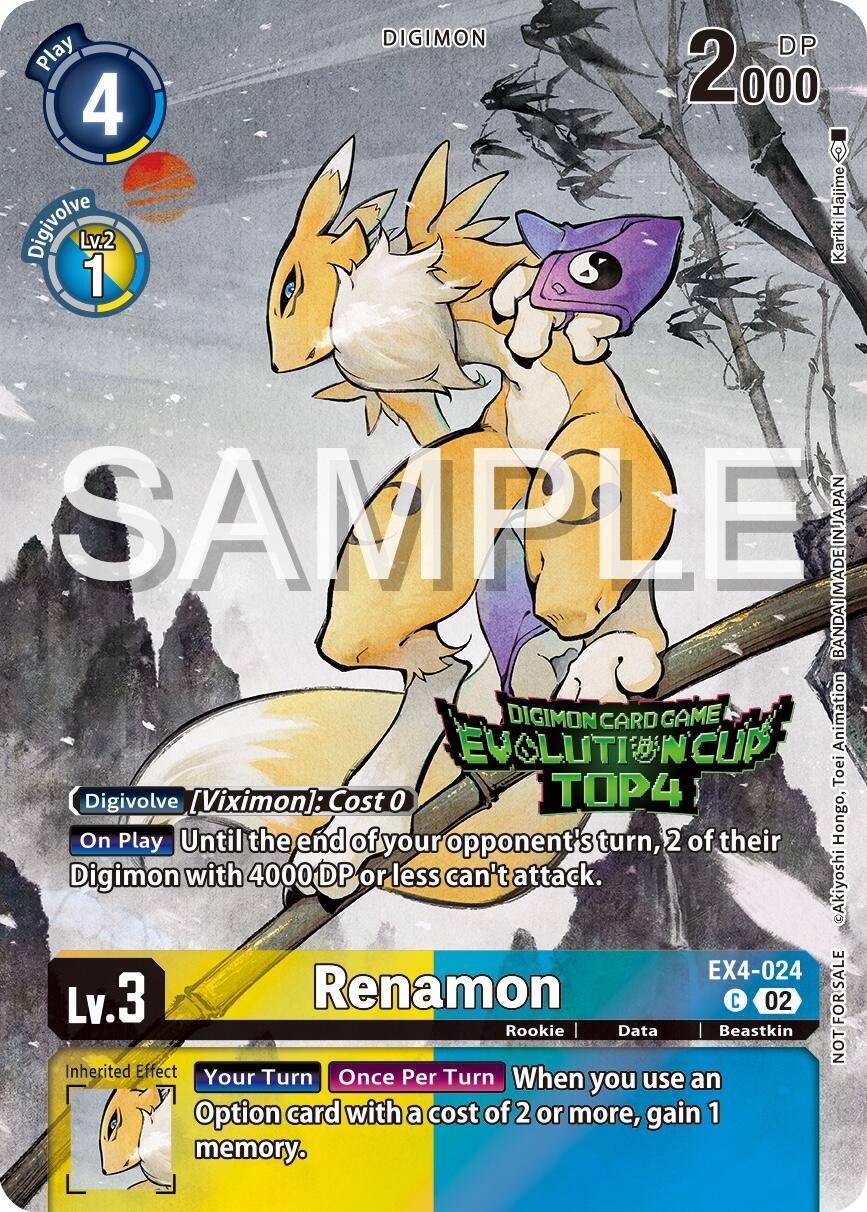 Renamon [EX4-024] (2024 Evolution Cup Top 4) [Alternative Being Booster Promos] | The Gaming-Verse