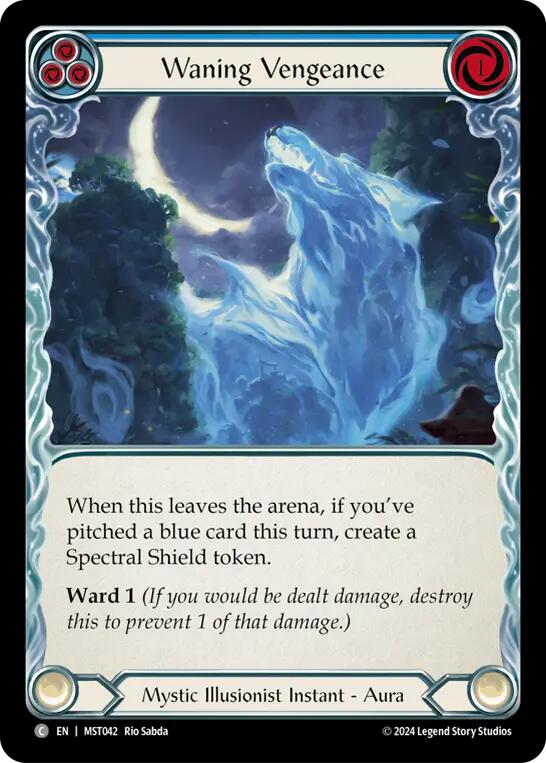 Waning Vengeance (Blue) [MST042] (Part the Mistveil) | The Gaming-Verse