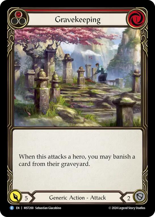 Gravekeeping (Red) [MST200] (Part the Mistveil)  Rainbow Foil | The Gaming-Verse