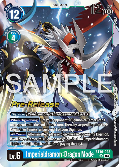 Imperialdramon: Dragon Mode [BT16-028] [Beginning Observer Pre-Release Promos] | The Gaming-Verse